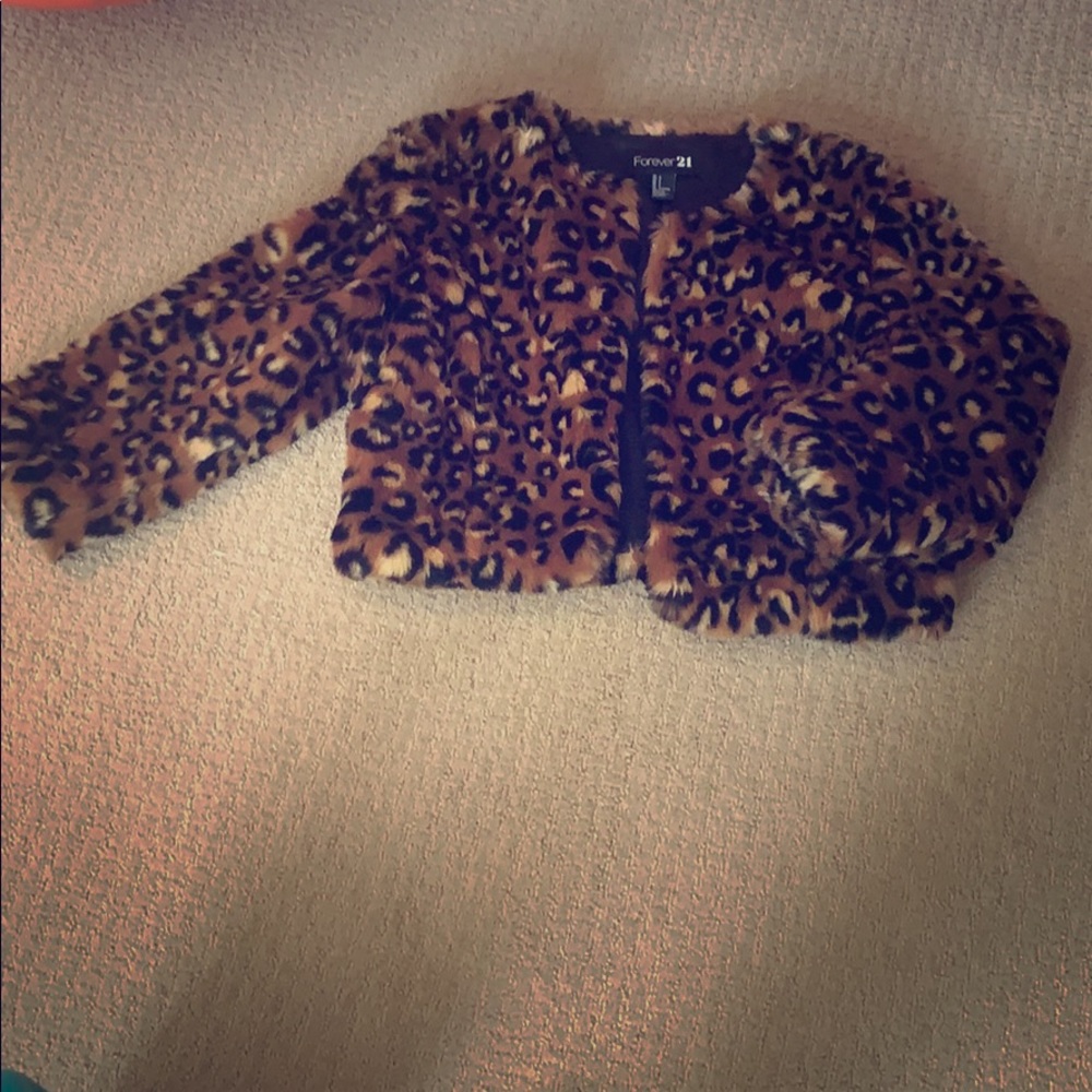 Faux fur bolero jacket, leapord
